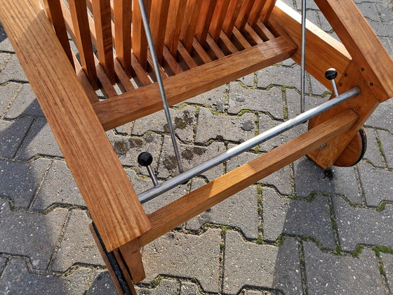 Image 1 of Tribu Teak Lounger mit Rädern und stufenlos verstellbarer Rückenlehne