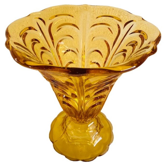 Image 1 of Artdeco Vase Braunglas 1930er Jahre