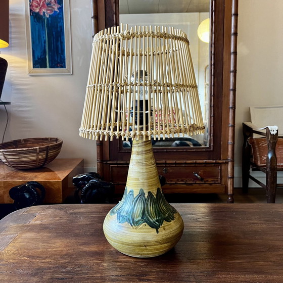 Image 1 of Dänisches Design Keramik Tischlampe Vintage