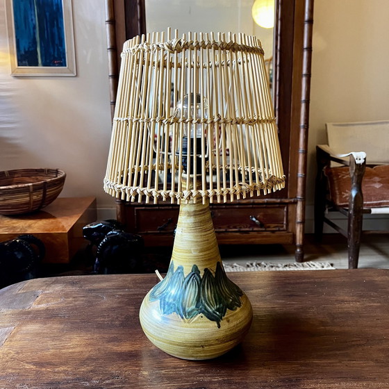 Image 1 of Dänisches Design Keramik Tischlampe Vintage