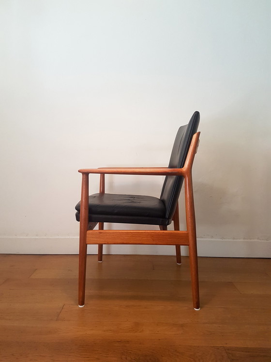 Image 1 of Vintage Arne Vodder 341 Sessel aus Teakholz und Leder