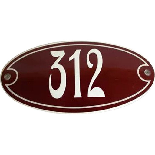 Emailliertes Straßenschild Nummer 312 von TopEmaille