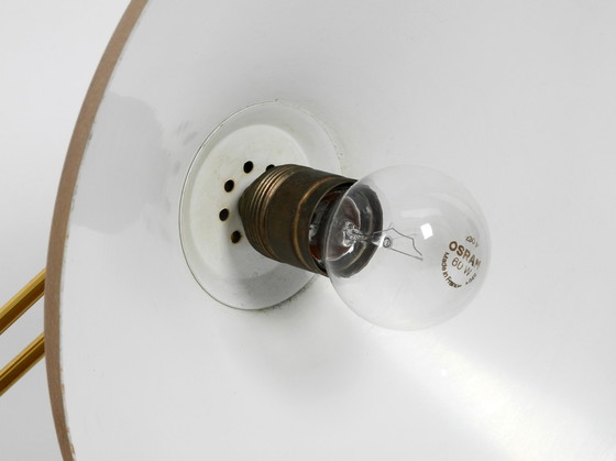 Image 1 of Außergewöhnliche große deutsche Mid Century Modern Tischlampe aus Messing und Metall