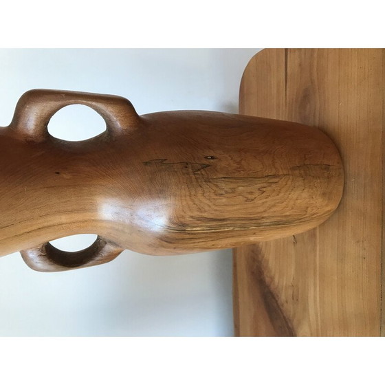 Image 1 of Vintage Blumenvase mit Olivenholzgriffen