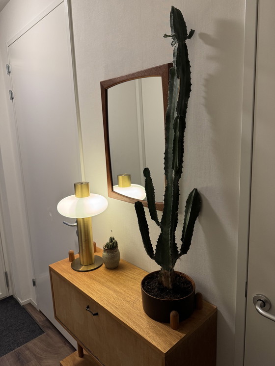 Image 1 of Vintage Messing und Glas Tischlampe