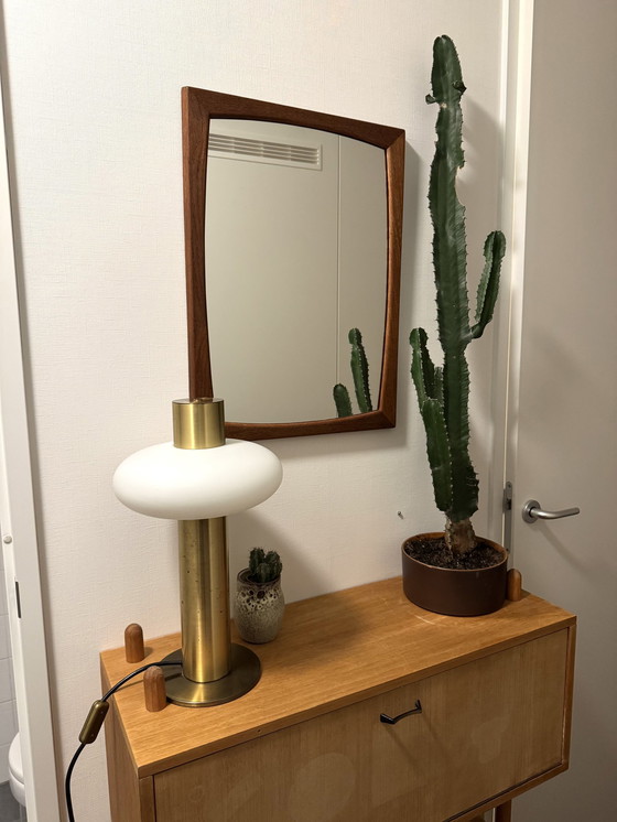 Image 1 of Vintage Messing und Glas Tischlampe