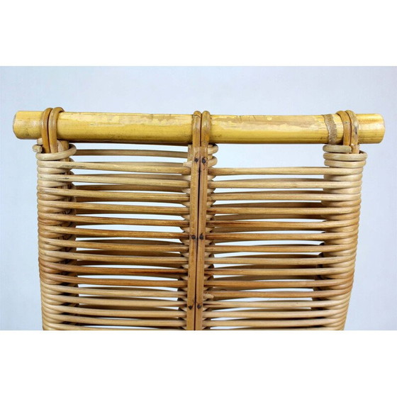 Image 1 of Mid-Century Rattan Schaukelstuhl, Tschechoslowakei 1960er Jahre