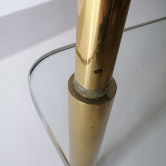 Image 1 of Vintage Beistelltisch aus Glas und Messing 1970