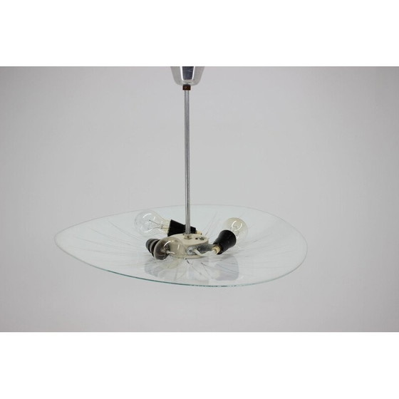 Image 1 of Vintage Aluminium-Glas-Anhänger Inva Litomerice, Tschechoslowakei 1970