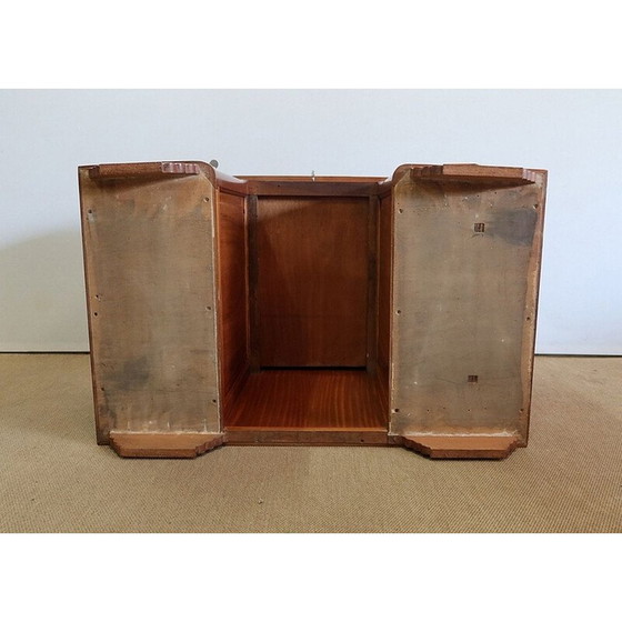 Image 1 of Vintage Art Deco Schreibtisch aus massivem Mahagoni und Leder, 1940