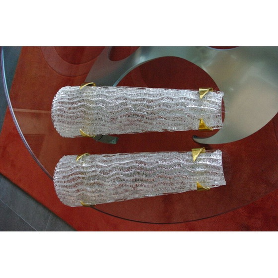 Image 1 of Paar Vintage-Wandleuchten aus Muranoglas
