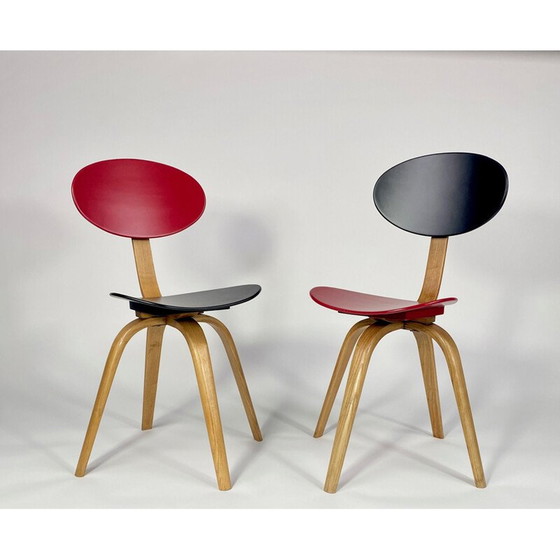 Image 1 of Paar Vintage-Arc-Stühle aus Holz von Wilhelm Von Bode, 1950