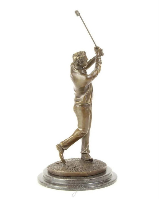 Image 1 of Bronzene Golferstatue