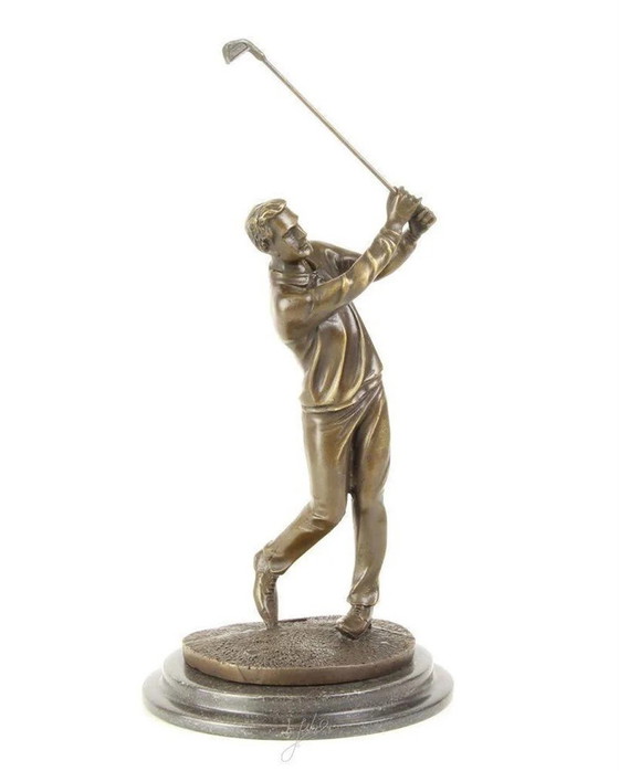 Image 1 of Bronzene Golferstatue