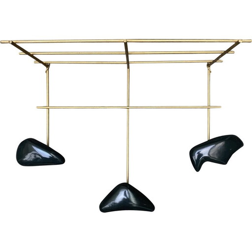 Vintage Wandgarderobe mit drei Haken von Georges Jouve für Marcel Asselbur