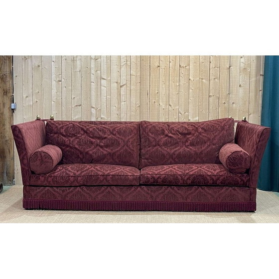 Image 1 of 5-Sitzer-Sofa aus rotem Samt, 1990