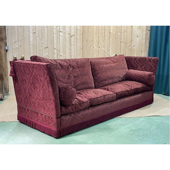 Image 1 of 5-Sitzer-Sofa aus rotem Samt, 1990