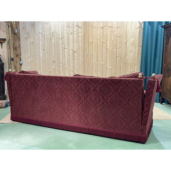 Image 1 of 5-Sitzer-Sofa aus rotem Samt, 1990