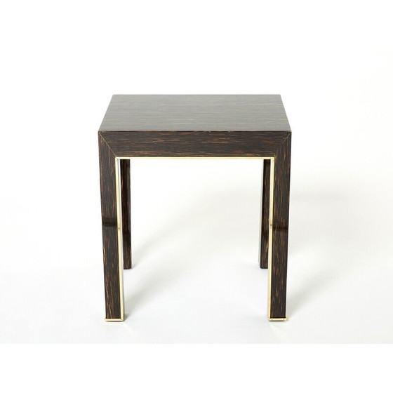Image 1 of Ein Paar Beistelltische aus Palmenholz und Messing von Romeo Paris, 1970