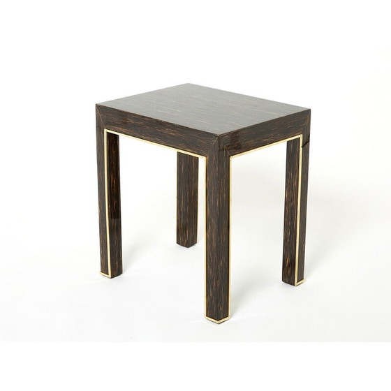 Image 1 of Ein Paar Beistelltische aus Palmenholz und Messing von Romeo Paris, 1970