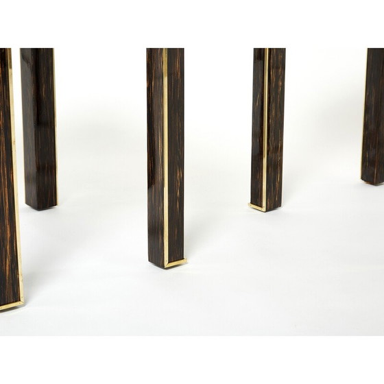 Image 1 of Ein Paar Beistelltische aus Palmenholz und Messing von Romeo Paris, 1970