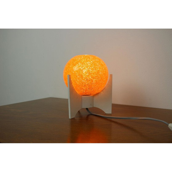Image 1 of Raketentischlampe aus Holz und Hartplastik, Tschechoslowakei 1960