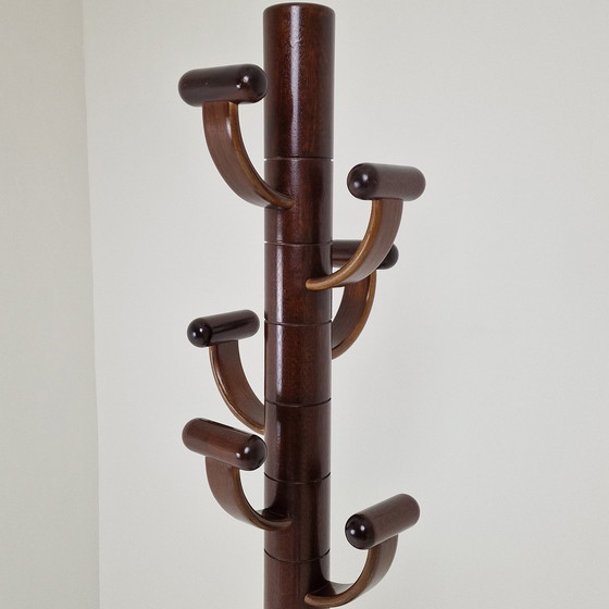 Image 1 of Italienischer Garderobenständer aus Teakholz, 1980er Jahre