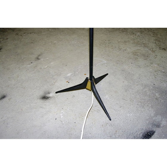 Image 1 of Vintage Stehleuchte mit Intarsien und Messing 1960er Jahre