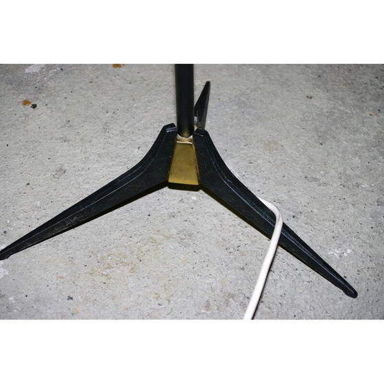 Image 1 of Vintage Stehleuchte mit Intarsien und Messing 1960er Jahre