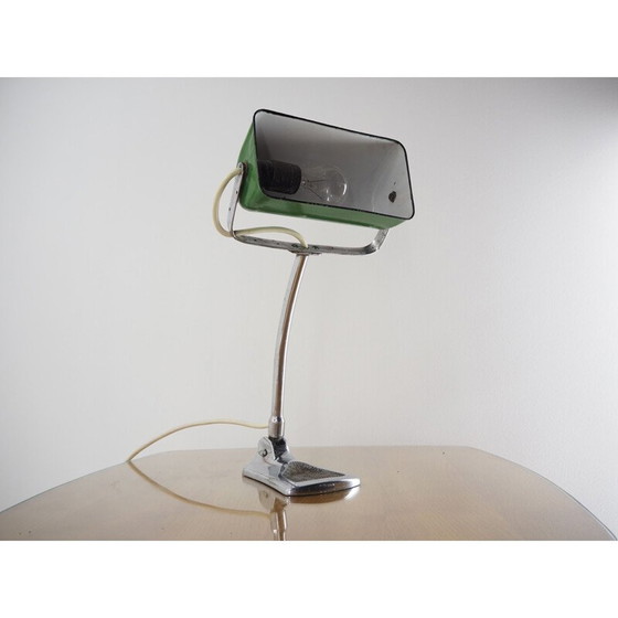 Image 1 of Vintage Art Deco verstellbare Emaille-Tischlampe, 1930