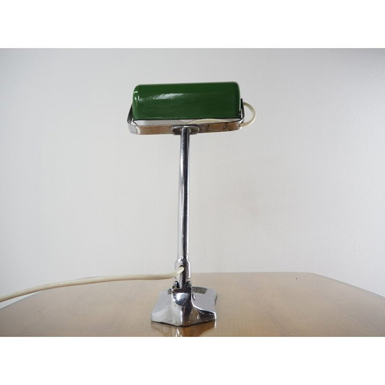 Image 1 of Vintage Art Deco verstellbare Emaille-Tischlampe, 1930