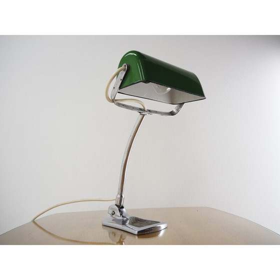 Image 1 of Vintage Art Deco verstellbare Emaille-Tischlampe, 1930