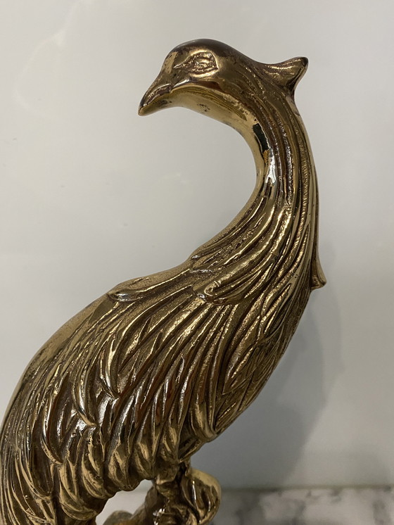 Image 1 of Vintage Hollywood Regency, Pfauen aus Messing