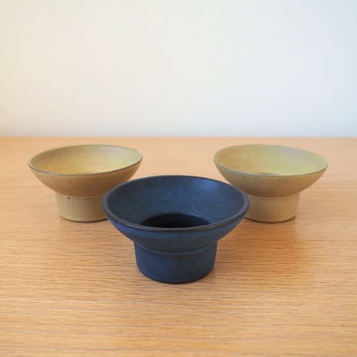 1960er-1970er Jahre Satz von 3 Zweitse Landheer für Cor Unum Keramik-Kerzenständer