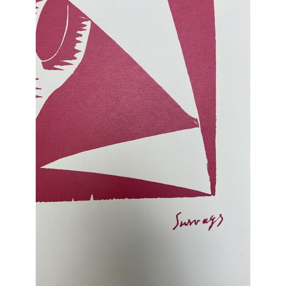 Image 1 of Rosa Dorf-Lithographie von Leopold Survage, 1950