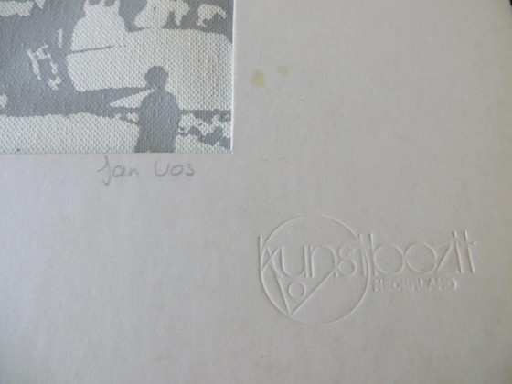 Image 1 of Jan Vos Siebdruck Stadtbild 1930er (Netherlands Art Property)