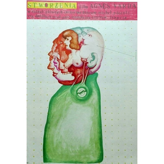 Image 1 of Original polnisches Vintage-Plakat Kreaturen Catherine Deneuve Michel Piccoli,Eva Dahlbeck, 1966