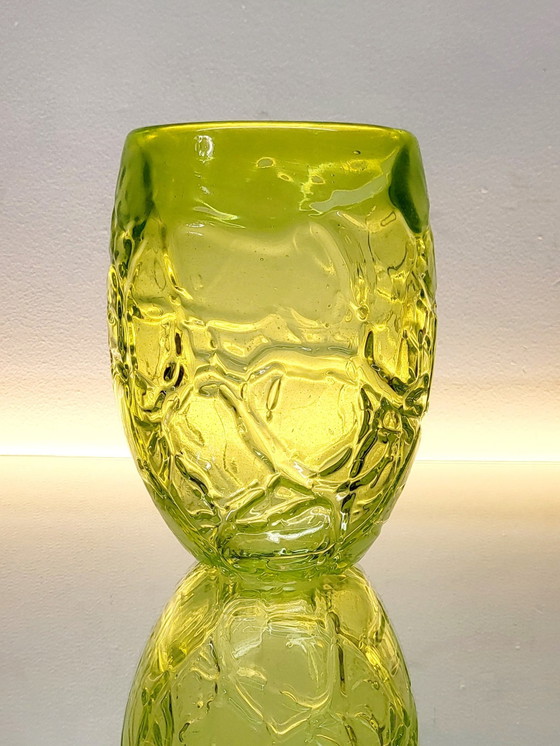 Image 1 of Val Saint Lambert Studio Cristal Vase, Reliefdekor, signiert Hatch, 1990er Jahre