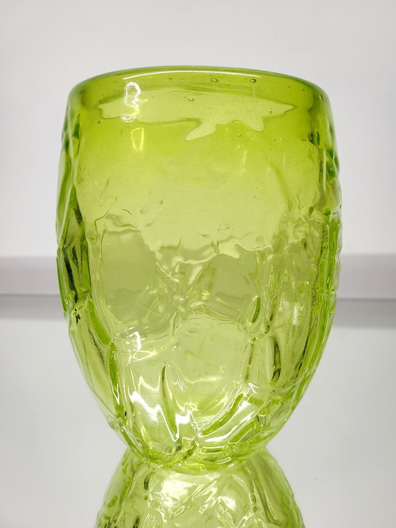 Image 1 of Val Saint Lambert Studio Cristal Vase, Reliefdekor, signiert Hatch, 1990er Jahre