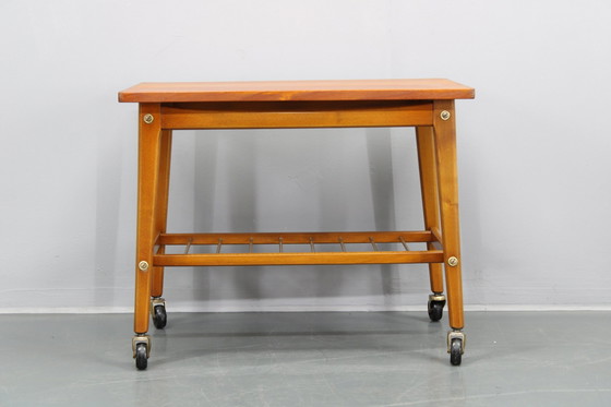 Image 1 of 1960S Teak Beistelltisch auf Rädern, Dänemark