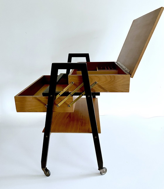 Image 1 of Mid Century Aufbewahrungsbox auf Rädern