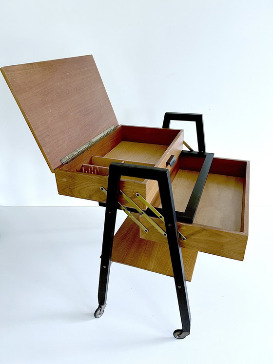 Image 1 of Mid Century Aufbewahrungsbox auf Rädern