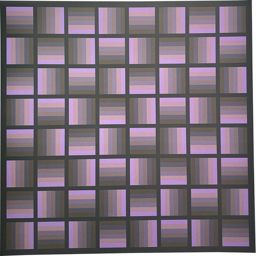 Klassische Fotolithografie "Hommage an Vasarely" von Jim Bird für Poligrafa, Barcelona 1970