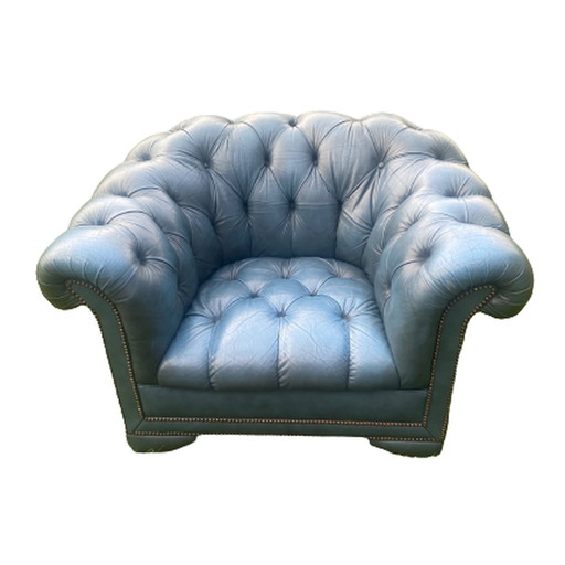 Chesterfield Sessel blau