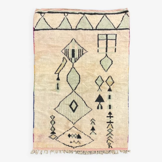 Image 1 of Hellbrauner marokkanischer Berber-Boujaad-Teppich