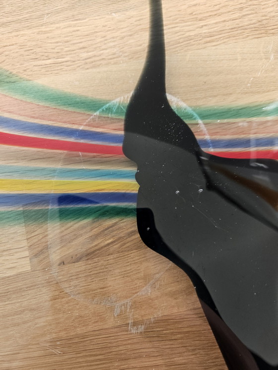 Image 1 of Livio Seguso, schwere Muranoglasschale, Rainbow Design, 1993