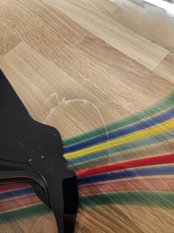 Image 1 of Livio Seguso, schwere Muranoglasschale, Rainbow Design, 1993