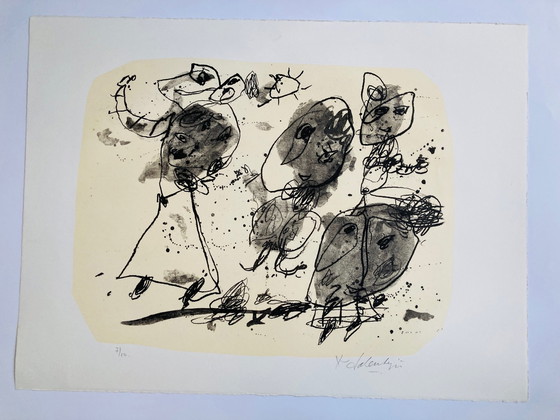 Image 1 of Kees Salentijn - Party Time II (Schwarzweiß) Lithographie