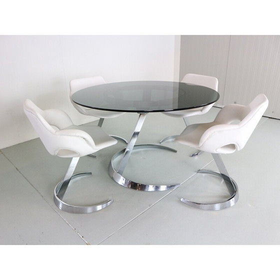 Image 1 of Vintage Space Age Esszimmergarnitur von Boris Tabacoff, Frankreich 1970