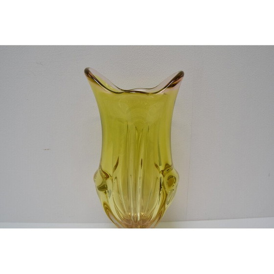 Image 1 of Vintage Metallurgie-Glasvase von Josef Hospodka für Chribska, Tschechoslowakei 1960er Jahre